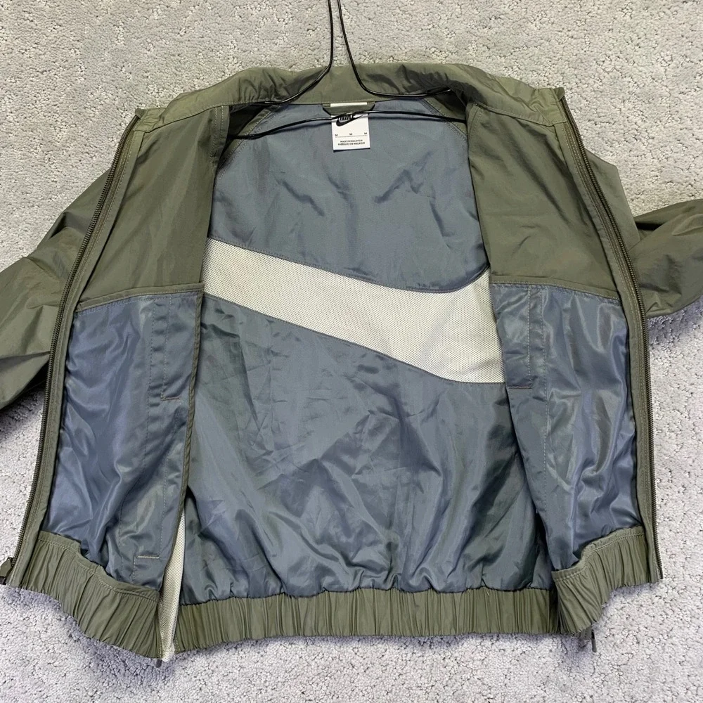 Nike Sample Jacket‎ Size Youth Medium Green Bomber Windbreaker Zip Up Swoosh